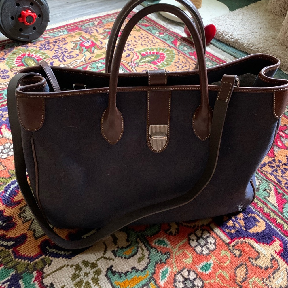 Dooney & Bourke Black and Brown Shoulder Bag